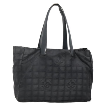 CHANEL New Travel line Tote Bag Nylon Black CC Auth gh623