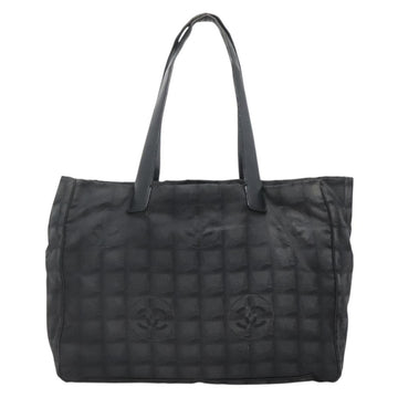 CHANEL New Travel line Tote Bag Nylon Black CC Auth gh623 - 0