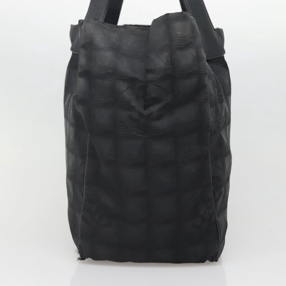 CHANEL New Travel line Tote Bag Nylon Black CC Auth gh623