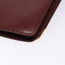 CARTIER Must Line Clutch Bag Leather Bordeaux Gold Auth gh624-10