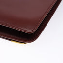 CARTIER Must Line Clutch Bag Leather Bordeaux Gold Auth gh624-11