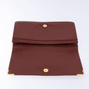 CARTIER Must Line Clutch Bag Leather Bordeaux Gold Auth gh624-13