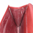 CARTIER Must Line Clutch Bag Leather Bordeaux Gold Auth gh624-17