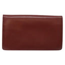 CARTIER Must Line Clutch Bag Leather Bordeaux Gold Auth gh624-3
