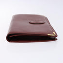 CARTIER Must Line Clutch Bag Leather Bordeaux Gold Auth gh624-5