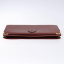 CARTIER Must Line Clutch Bag Leather Bordeaux Gold Auth gh624-7