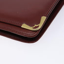 CARTIER Must Line Clutch Bag Leather Bordeaux Gold Auth gh624-8