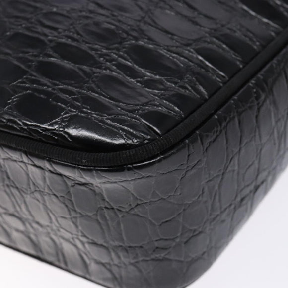 Salvatore Ferragamo Vala Shoulder Bag Leather Black Gold Auth gh626