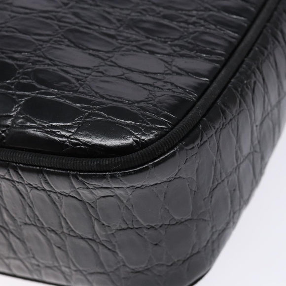 Salvatore Ferragamo Vala Shoulder Bag Leather Black Gold Auth gh626