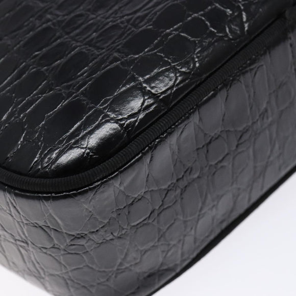 Salvatore Ferragamo Vala Shoulder Bag Leather Black Gold Auth gh626