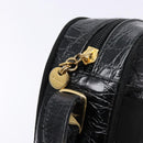 Salvatore Ferragamo Vala Shoulder Bag Leather Black Gold Auth gh626-10