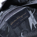 Salvatore Ferragamo Vala Shoulder Bag Leather Black Gold Auth gh626-12