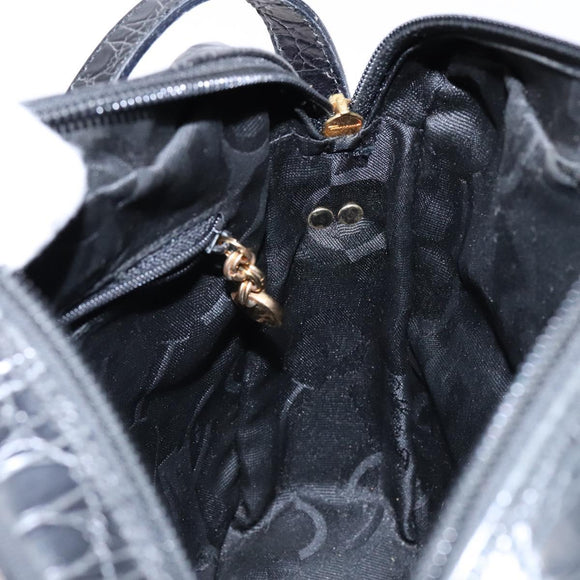 Salvatore Ferragamo Vala Shoulder Bag Leather Black Gold Auth gh626