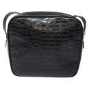 Salvatore Ferragamo Vala Shoulder Bag Leather Black Gold Auth gh626-2