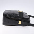 Salvatore Ferragamo Vala Shoulder Bag Leather Black Gold Auth gh626-3