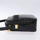 Salvatore Ferragamo Vala Shoulder Bag Leather Black Gold Auth gh626-4