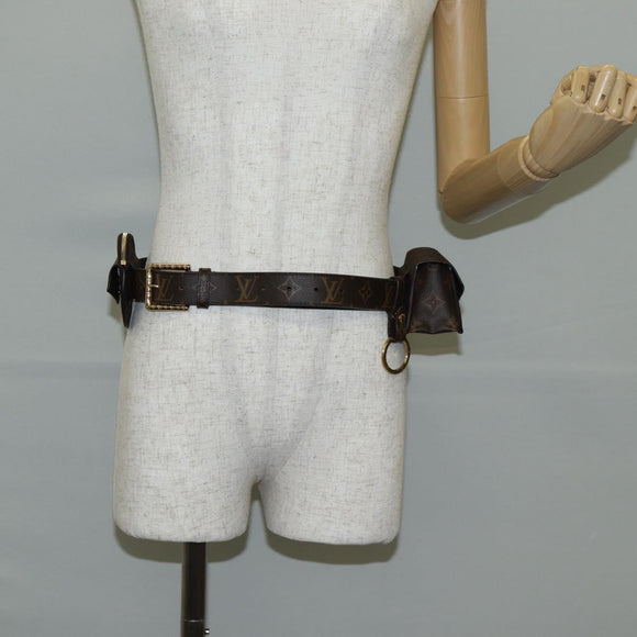 LOUIS VUITTON Monogram Ceinture Daily Multi Pocket Belt M0236 LV Auth gh628M