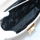 Salvatore Ferragamo Gancini Hand Bag Leather 2way Beige Gold Auth gh629-22