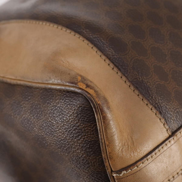 CELINE Macadam Canvas Shoulder Bag PVC Leather Brown Auth gh633