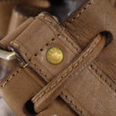 CELINE Macadam Canvas Shoulder Bag PVC Leather Brown Auth gh633-14