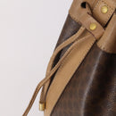 CELINE Macadam Canvas Shoulder Bag PVC Leather Brown Auth gh633-15