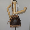 CELINE Macadam Canvas Shoulder Bag PVC Leather Brown Auth gh633-23