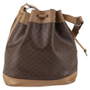 CELINE Macadam Canvas Shoulder Bag PVC Leather Brown Auth gh633-3