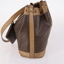 CELINE Macadam Canvas Shoulder Bag PVC Leather Brown Auth gh633-4