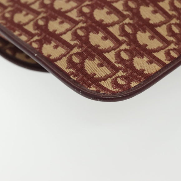 Christian Dior Trotter Canvas Clutch Bag Brown Gold Auth gh634
