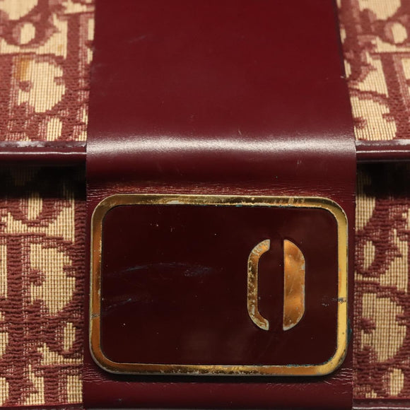 Christian Dior Trotter Canvas Clutch Bag Brown Gold Auth gh634