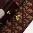 Christian Dior Trotter Canvas Clutch Bag Brown Gold Auth gh634-18