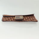 Christian Dior Trotter Canvas Clutch Bag Brown Gold Auth gh634-7