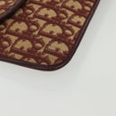 Christian Dior Trotter Canvas Clutch Bag Brown Gold Auth gh634-8