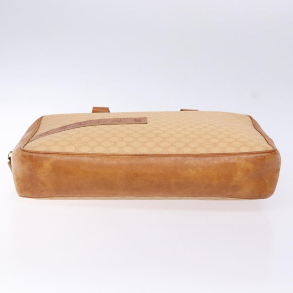 CELINE Macadam Canvas Hand Bag PVC Beige Gold Auth gh636