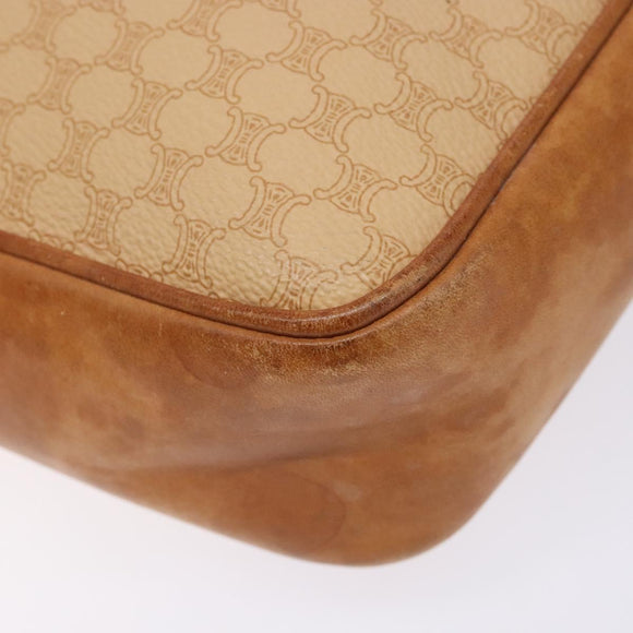 CELINE Macadam Canvas Hand Bag PVC Beige Gold Auth gh636