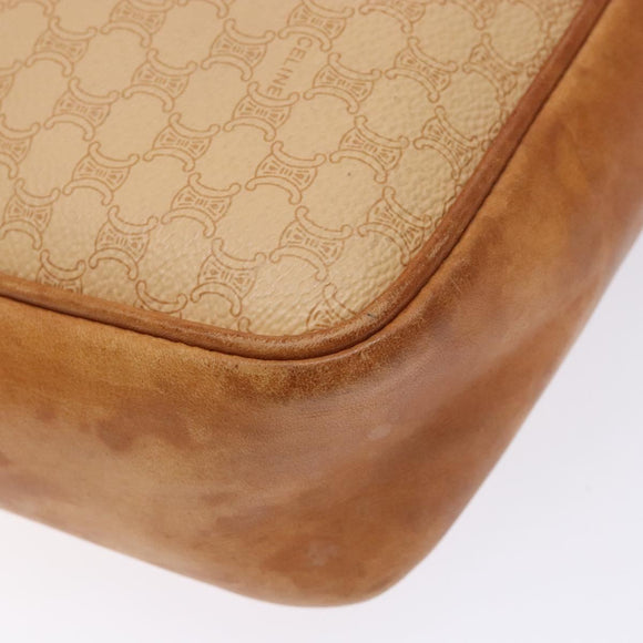 CELINE Macadam Canvas Hand Bag PVC Beige Gold Auth gh636