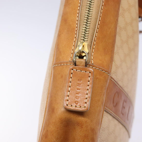 CELINE Macadam Canvas Hand Bag PVC Beige Gold Auth gh636