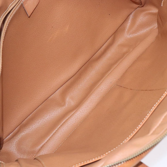 CELINE Macadam Canvas Hand Bag PVC Beige Gold Auth gh636