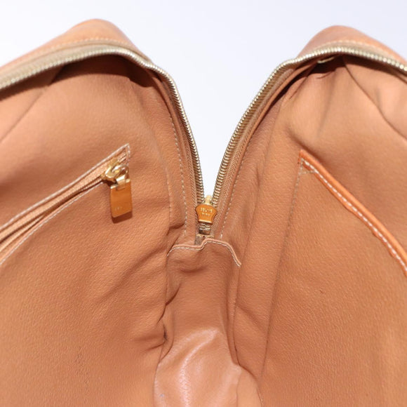 CELINE Macadam Canvas Hand Bag PVC Beige Gold Auth gh636