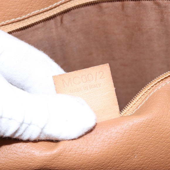 CELINE Macadam Canvas Hand Bag PVC Beige Gold Auth gh636