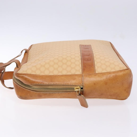 CELINE Macadam Canvas Hand Bag PVC Beige Gold Auth gh636