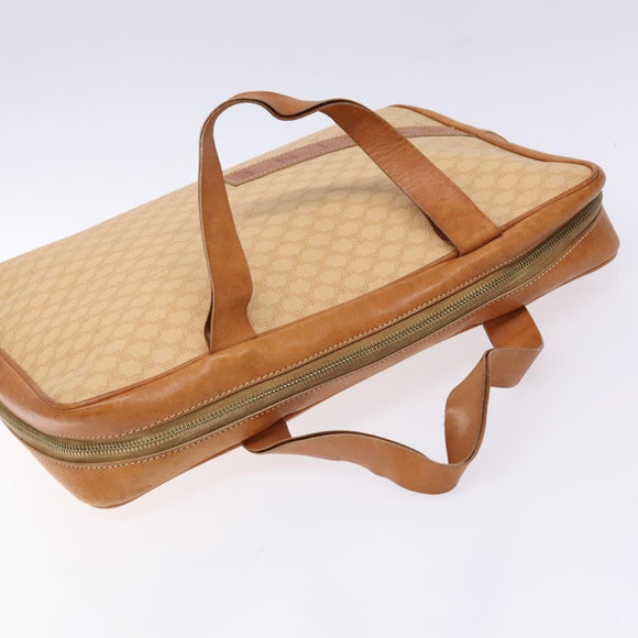 CELINE Macadam Canvas Hand Bag PVC Beige Gold Auth gh636