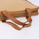 CELINE Macadam Canvas Hand Bag PVC Beige Gold Auth gh636-7