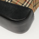 Burberrys Nova Check Shoulder Bag Canvas Leather Beige Gold Auth gh639-16