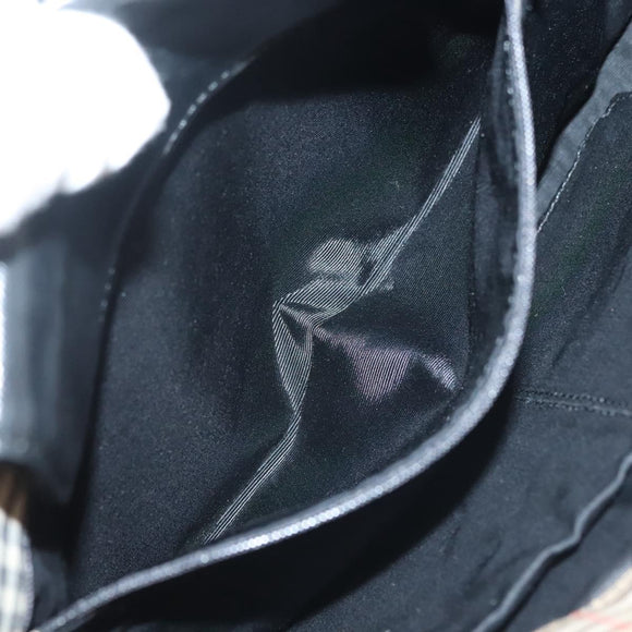 Burberrys Nova Check Shoulder Bag Canvas Leather Beige Gold Auth gh639