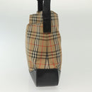 Burberrys Nova Check Shoulder Bag Canvas Leather Beige Gold Auth gh639-3