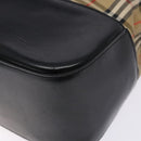 Burberrys Nova Check Tote Bag Canvas Leather Beige Gold Auth gh641-9