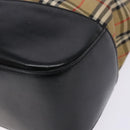 Burberrys Nova Check Tote Bag Canvas Leather Beige Gold Auth gh641-15