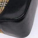 Burberrys Nova Check Tote Bag Canvas Leather Beige Gold Auth gh641-16