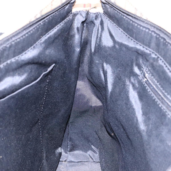 Burberrys Nova Check Tote Bag Canvas Leather Beige Gold Auth gh641